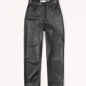 Vegan Leather Ankle Straight Pant